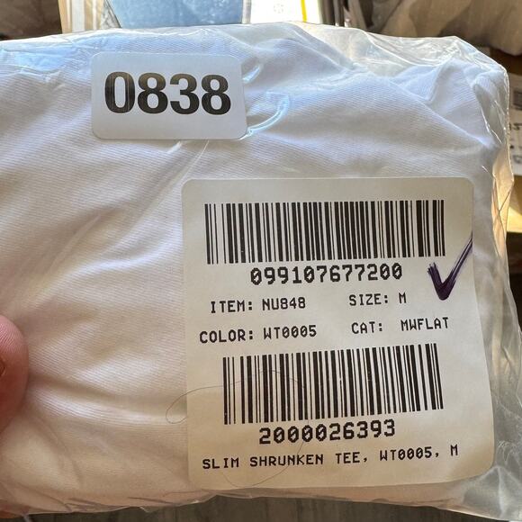 Madewell Essential Slim Tee WMNS M White Lightweight Cotton Stretch Short Sleeve - Picture 8 of 8